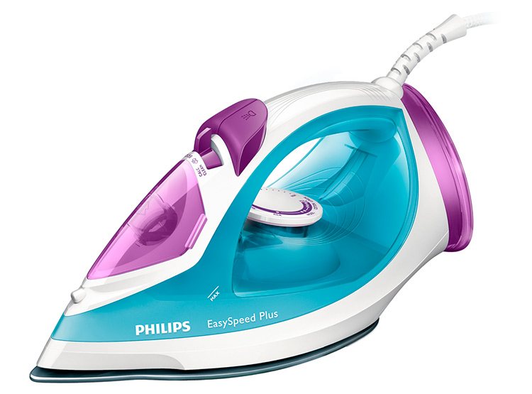 philips plancha gc2045 t ionic 2300 w - celeste/lila