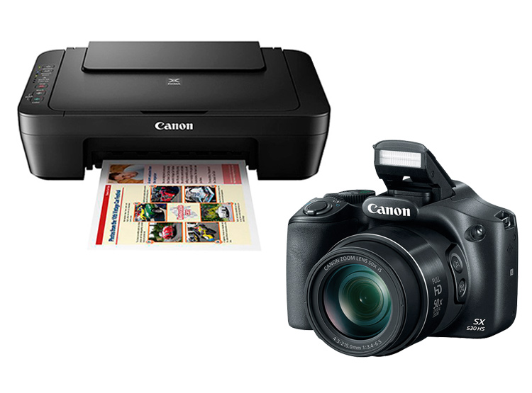 canon cámara sx530 hs 16mp 50x + impresora multifuncional mg3010