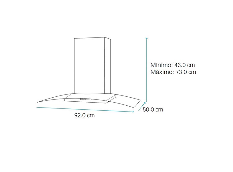 CAMPANA EXTRACTORA MABE ANCHO 90CM CM9018PIY0 DE PARED 3 VELOCIDADES INOX - 7