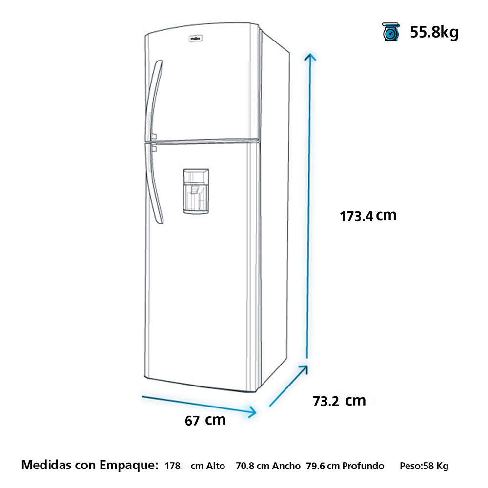 REFRIGERADORA MABE TOP FREEZER FROST RMC390FAPG 372 L - 10