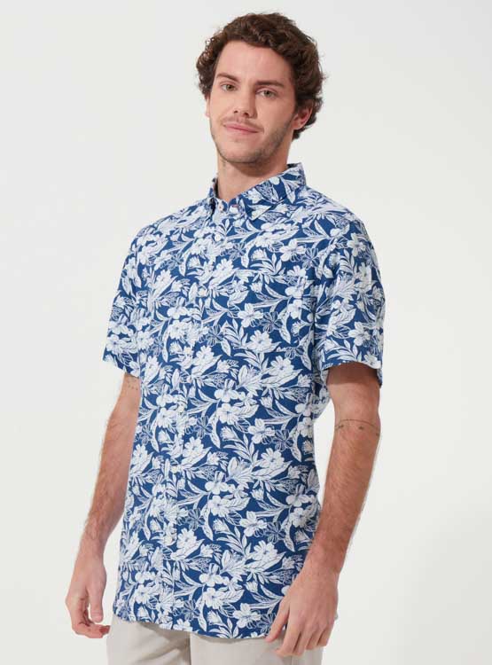 Elif Ropa Ripley - CAMISA MANGA CORTA HOMBRE NAVIGATA AZUL LIN ELIF