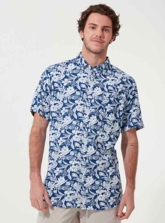 Elif Ropa Ripley - CAMISA MANGA CORTA HOMBRE NAVIGATA AZUL LIN ELIF