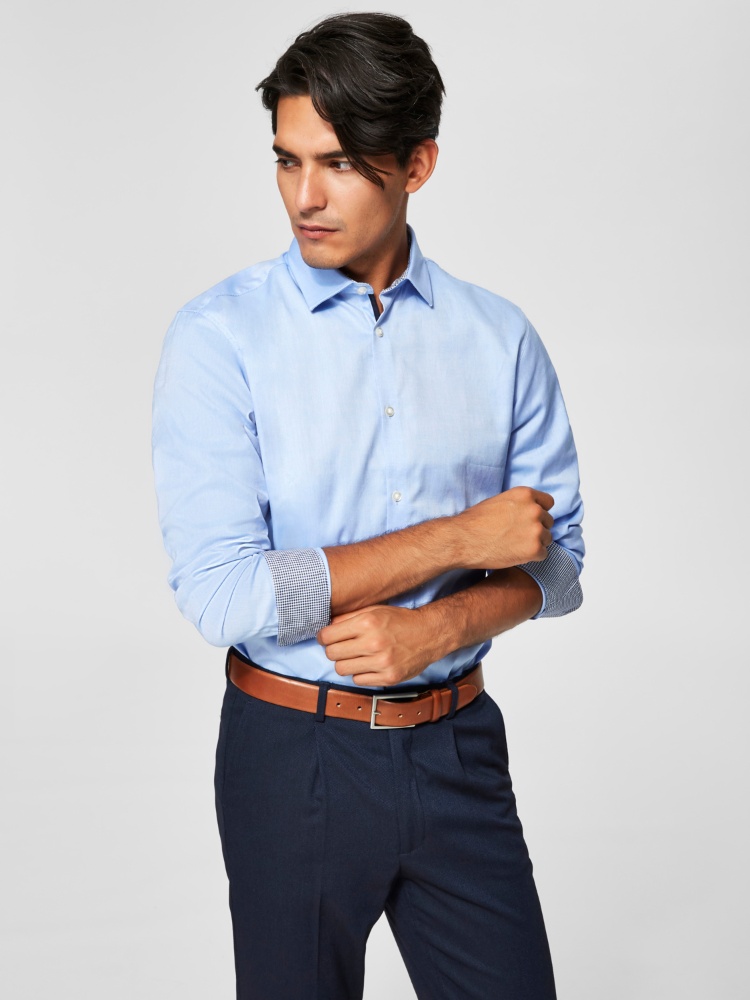 Camicia Selected Homme Slhslimmarcel – Manica Lunga, AOP, Colletto E Taschino – Cotone – Taglio Slim – Uomo - 5