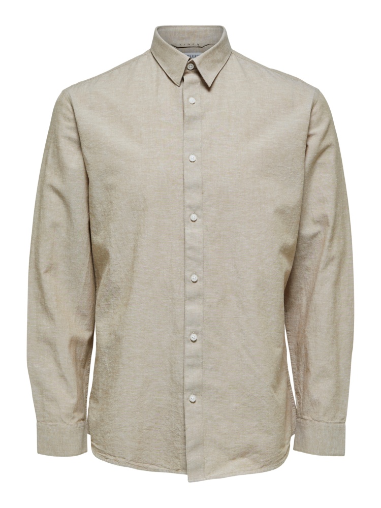 SELECTED HOMME SLHSLIMETHAN - Camicia da Uomo LS Classic B Noos a Righe, Taglia L, Blu Navy Scuro/Strisce: Strisce., L