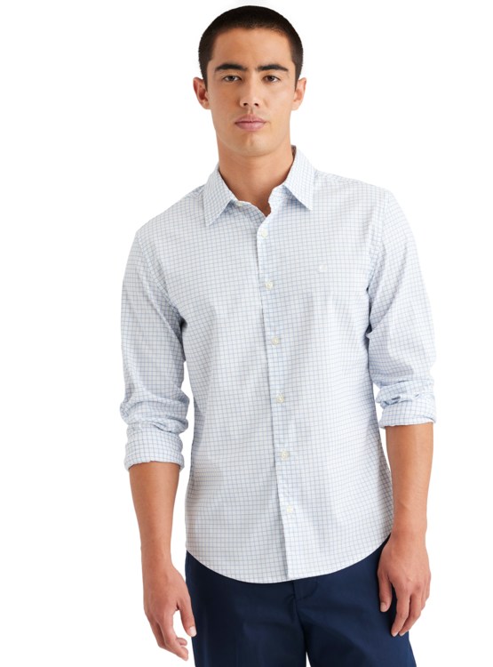 Chemise Homme Dockers Khaki - Manches Longues - Taille M - Occasion Très Bon état
