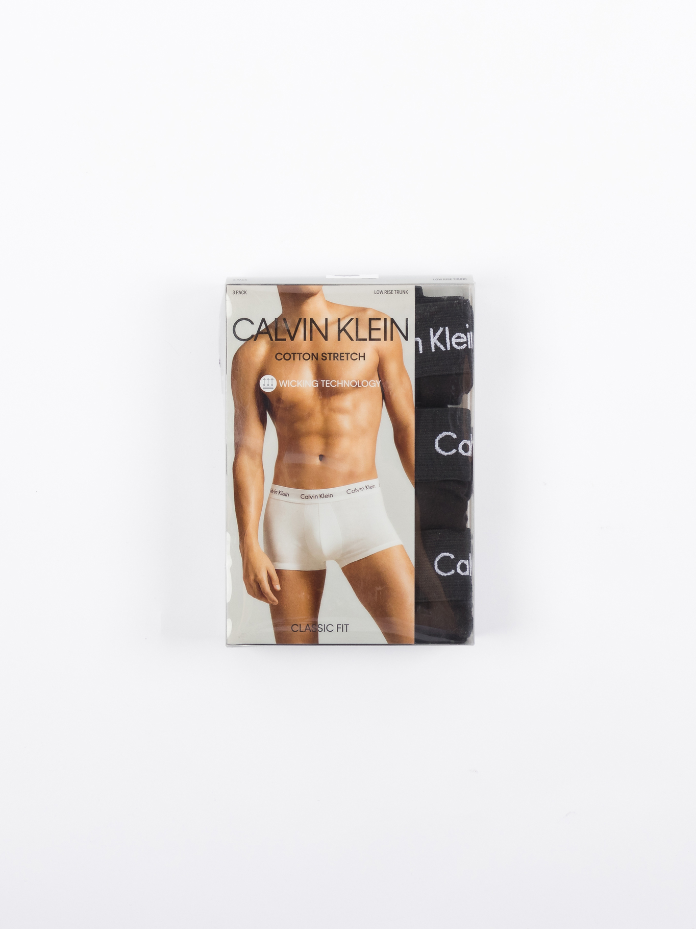 PACK 3 CALZONCILLOS ALGODÓN HOMBRE CALVIN KLEIN NEGRO 3 NEW COTTON STRETCH - LOW RISE TRUNK - 2