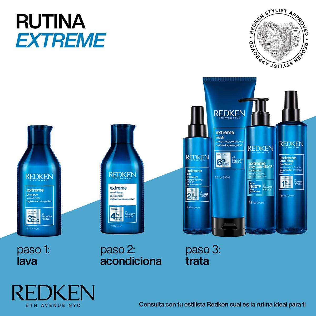 REDKEN SHAMPOO EXTREME 300ML PARA CABELLO DAÑADO - 5
