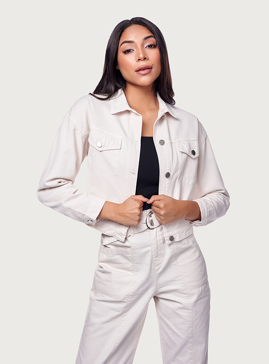 CHAQUETA MENTHA Y CHOCOLATE PARA MUJER ALGODÓN DORKA