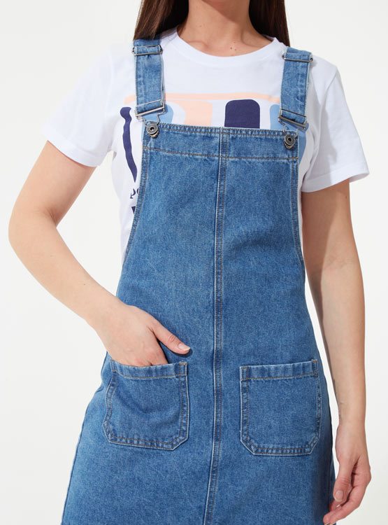 Pepe Jeans Vesta Vestito Donna - Salopette Lunga Regular Fit In Denim, Materiale Leggero E Resistente, Design Moderno - 2
