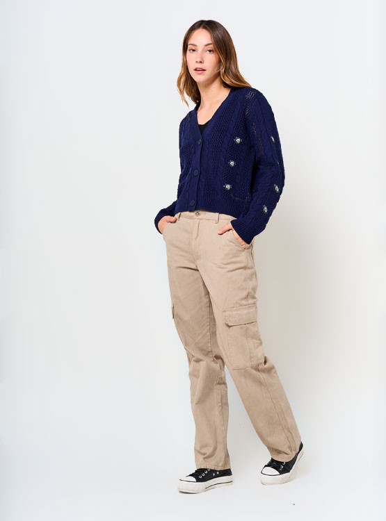 Pepe Jeans Emalynn Top Corto In Maglia Per Donna: Senza Maniche Con Ricami Floreali, Colore Vari