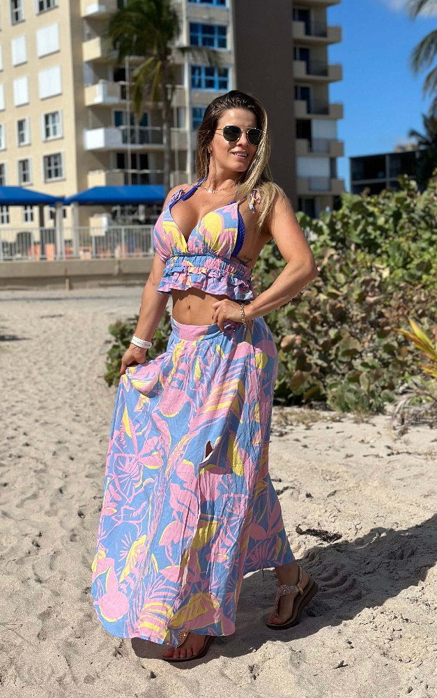 FALDA LARGA ALGODÓN MUJER ALEJANDRA BAIGORRIA MULTICOLOR VERANIEGO ESTAMPADO - 2