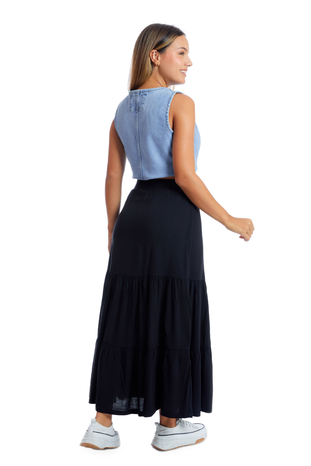 Fable Falda Maxi Utility de Diseño Liso y Estilo Pulido