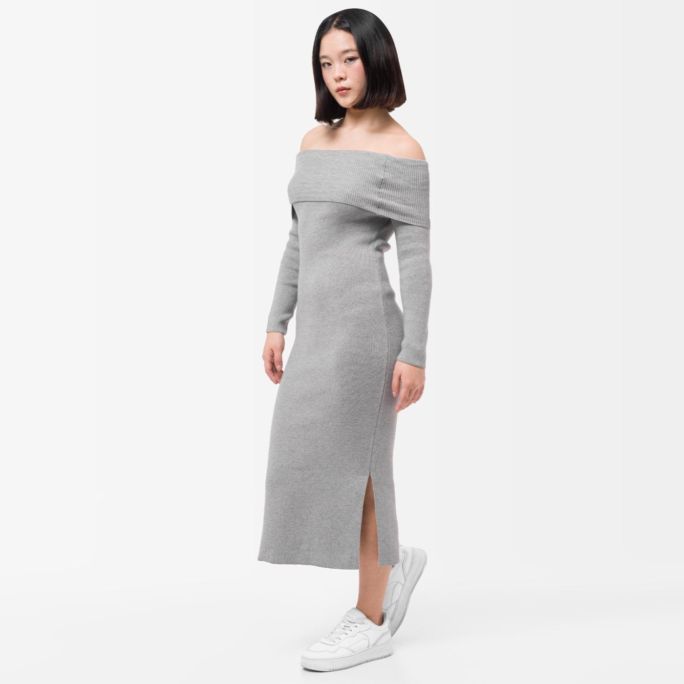 VESTIDO LARGO MUJER SQUEEZE GRIS MEYNNA HILO - 2