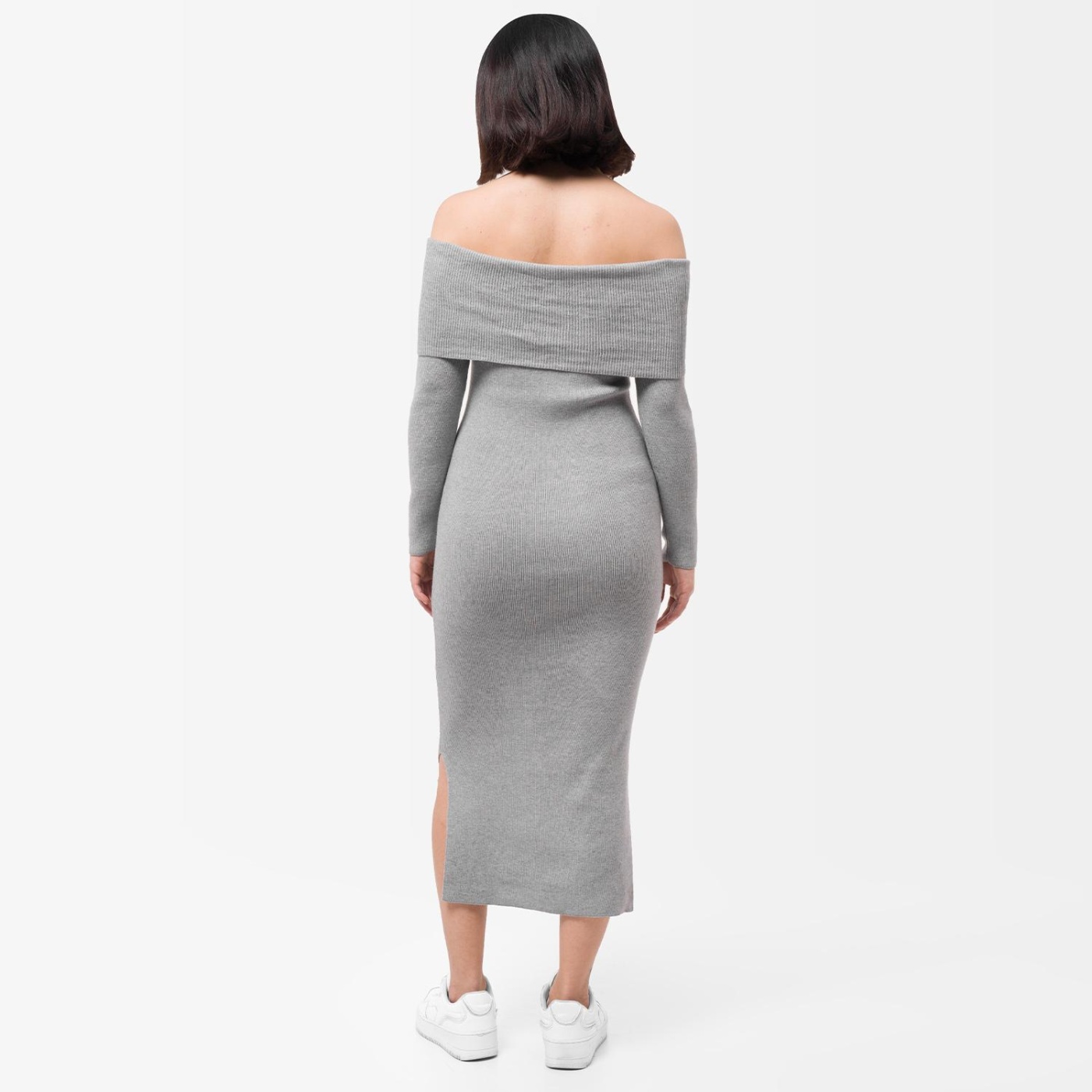 VESTIDO LARGO MUJER SQUEEZE GRIS MEYNNA HILO - 3