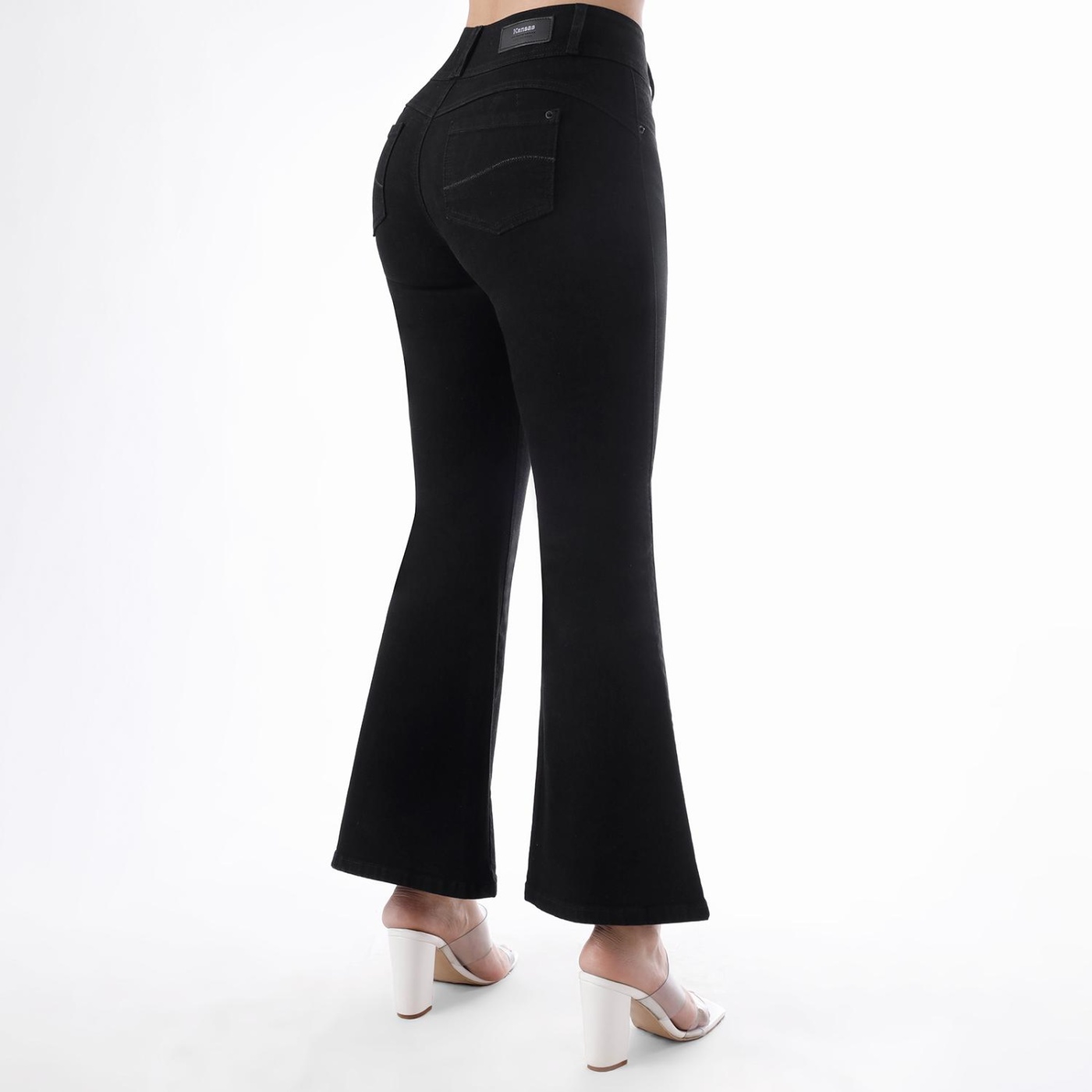Flared Push Up Black Denim