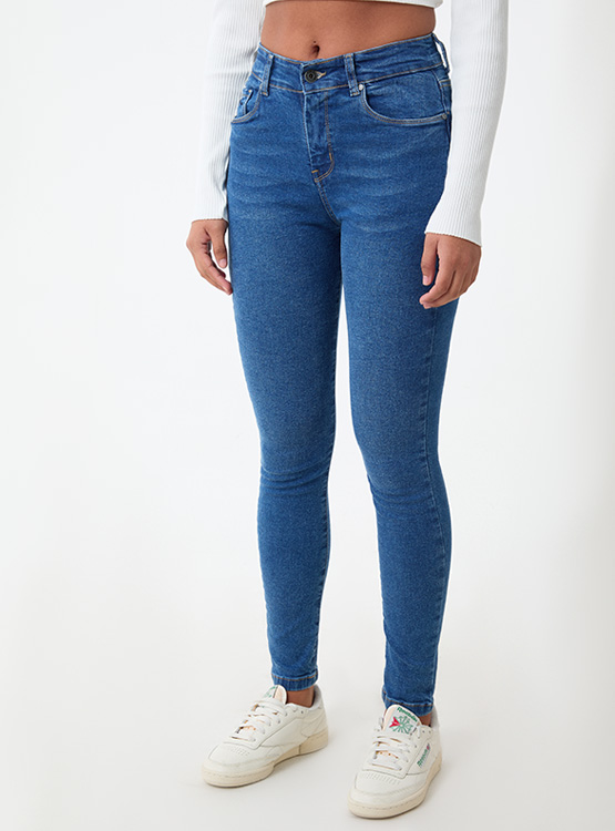 Jeans Pepe Jeans Mujer - Corte Slim, Tiro Bajo, Dos Botones, Mezclilla Powerflex Suave