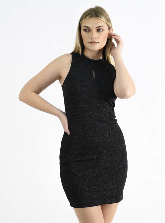 VESTIDO CORTO MUJER BLACKOUT NEGRO VALENTINA - 1
