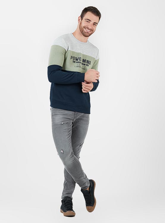 Ripley - POLERA INDEX PARA HOMBRE CUELLO REDONDO BLOQUES PRINT BASTIA