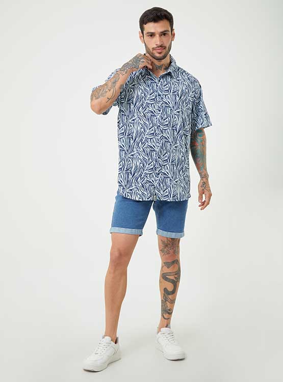 Camisa para Hombre Manga Corta Color Blanco IMP-78125