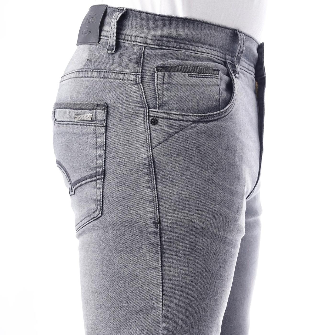 Jean Slim Gris Clair Sanders Loona T36/38 - Coton Stretch 5% élasthanne Pour Femme