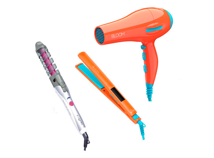 GA.MA ALISADORA BLOOM ELEGANCE LED + SECADORA FLOW ION BLOOM + RIZADOR  INNOVA SPIRALE
