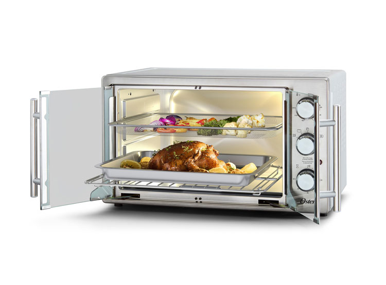 Ripley - HORNO OSTER EXTRA GRANDE DE PUERTAS ESTILO FRANCÉS CON FREIDORA DE  AIRE 2158605