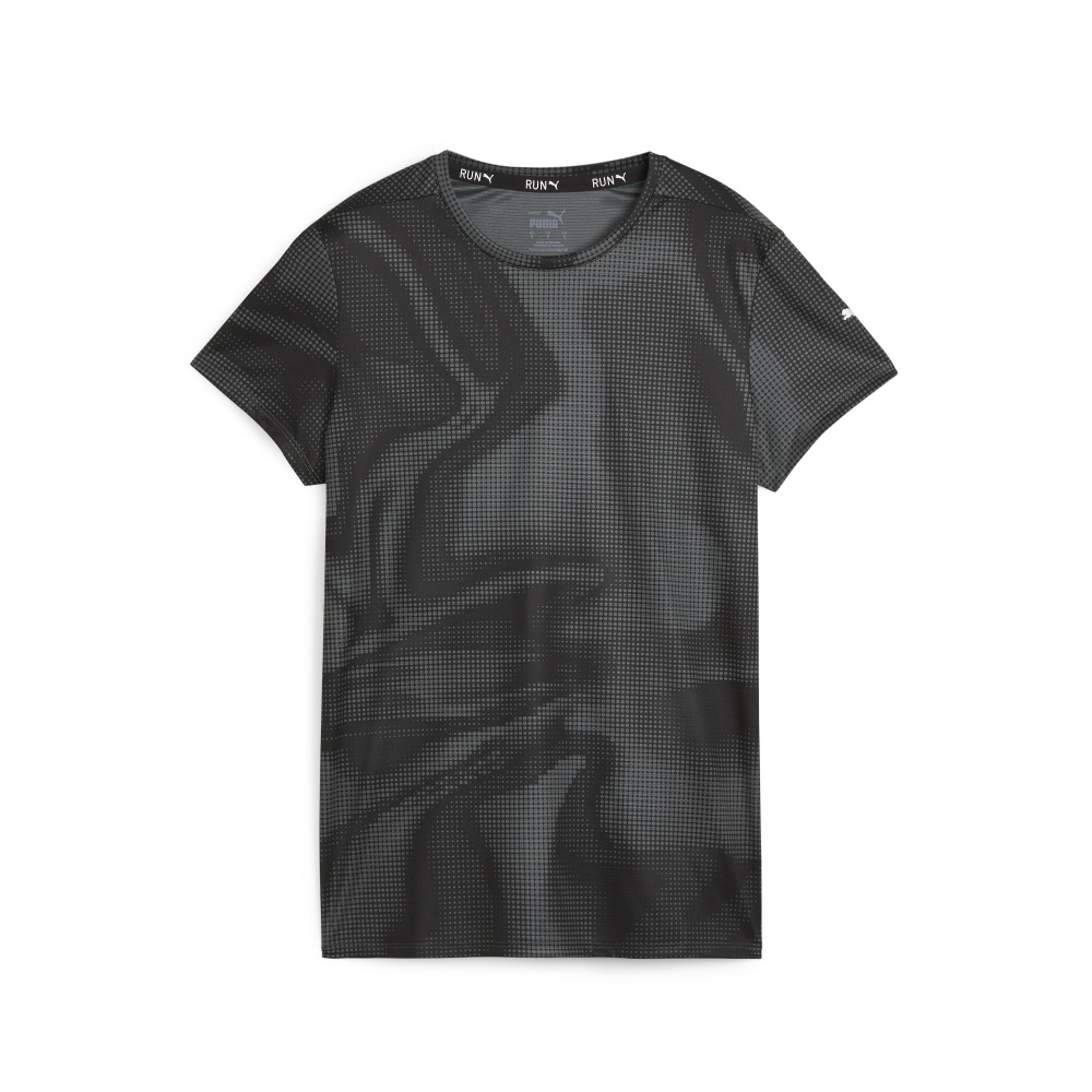 524230 POLERA DEPORTIVA MUJER PUMA RUN FAVORITE AOP TEE W 524230 51 NEGRO