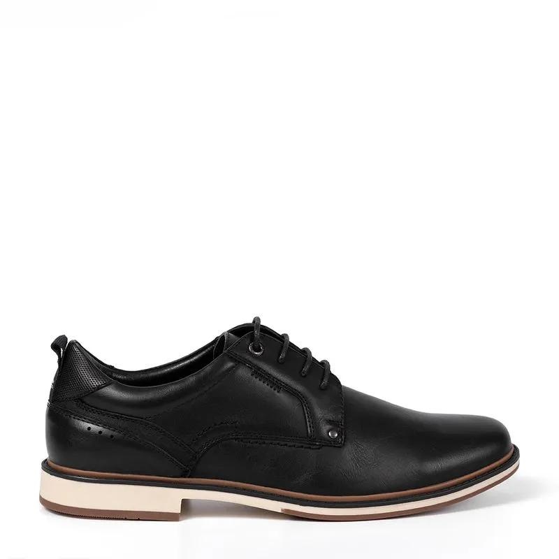 FERRATO Men's Black Square Toe Oxford Dress Shoes – Leather Upper, Adjustable Strap, Made In Mexico