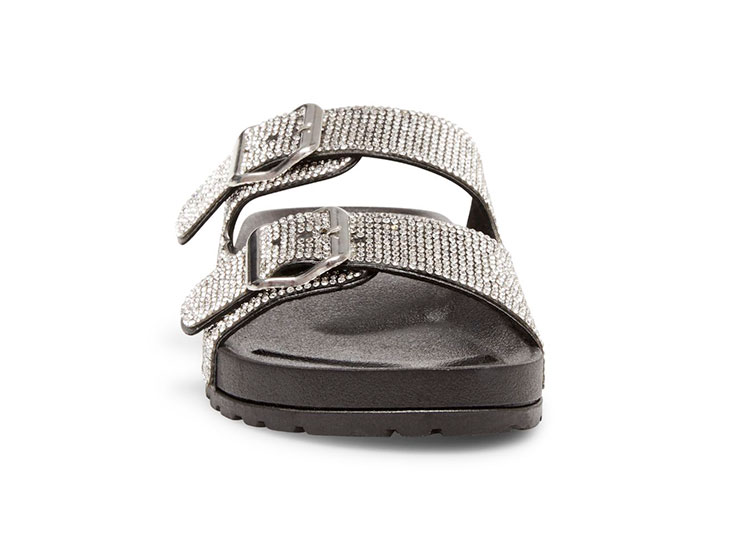 Sandales à Talon Compensé Steve Madden Eddyy - Taille US 6.5 Femme, Noir, à Lanières, Bon état