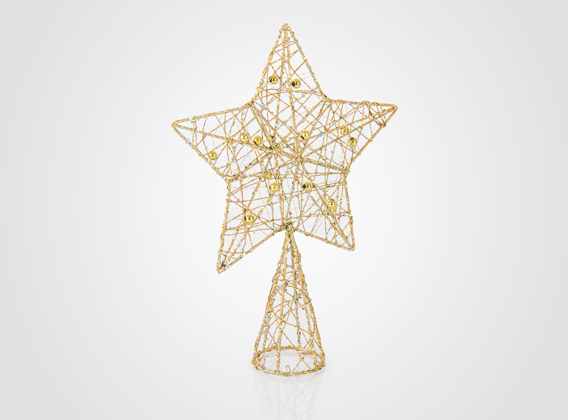 ESTRELLA DE NAVIDAD PARA ÁRBOL RIPLEY HOME DORADO 28CM - 1