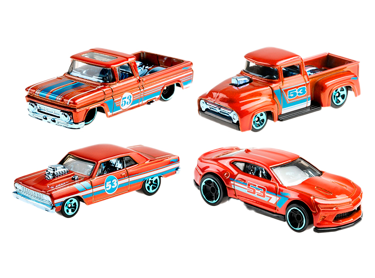 Hot Wheels Collector : Train Cargo Cruiser Orange Et Bleu - Véhicule Miniature Avec Carte Tigre - Jouet Créatif Dès 3 Ans