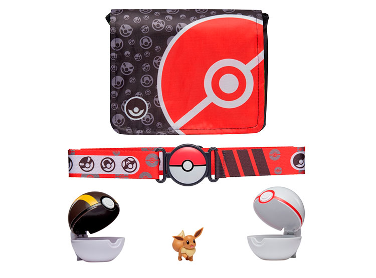 SET DE BANDOLERA CON POKEBOLA Y FIGURA POKEMON - MODELO ALEATORIO - 1