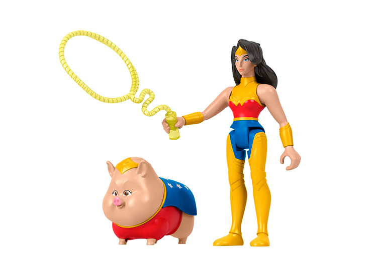 FIGURA DE ACCION FISHER PRICE HGL04 FISHERPRICE DC LEAGUE OF SUPER PETS PB Y MUJER MARAVILLA - 1