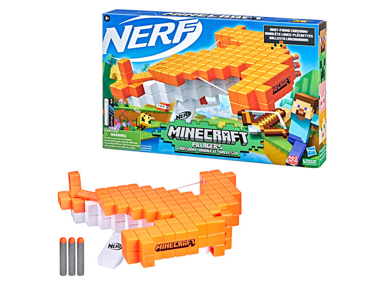LANZADOR NERF F4415 MINECRAFT BALLESTA ALDEANO
