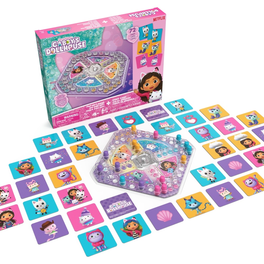 JUEGO DE MESA GABBY'S DOLLHOUSE 6068315 GABBYS POP UP Y MEMORIA - 1