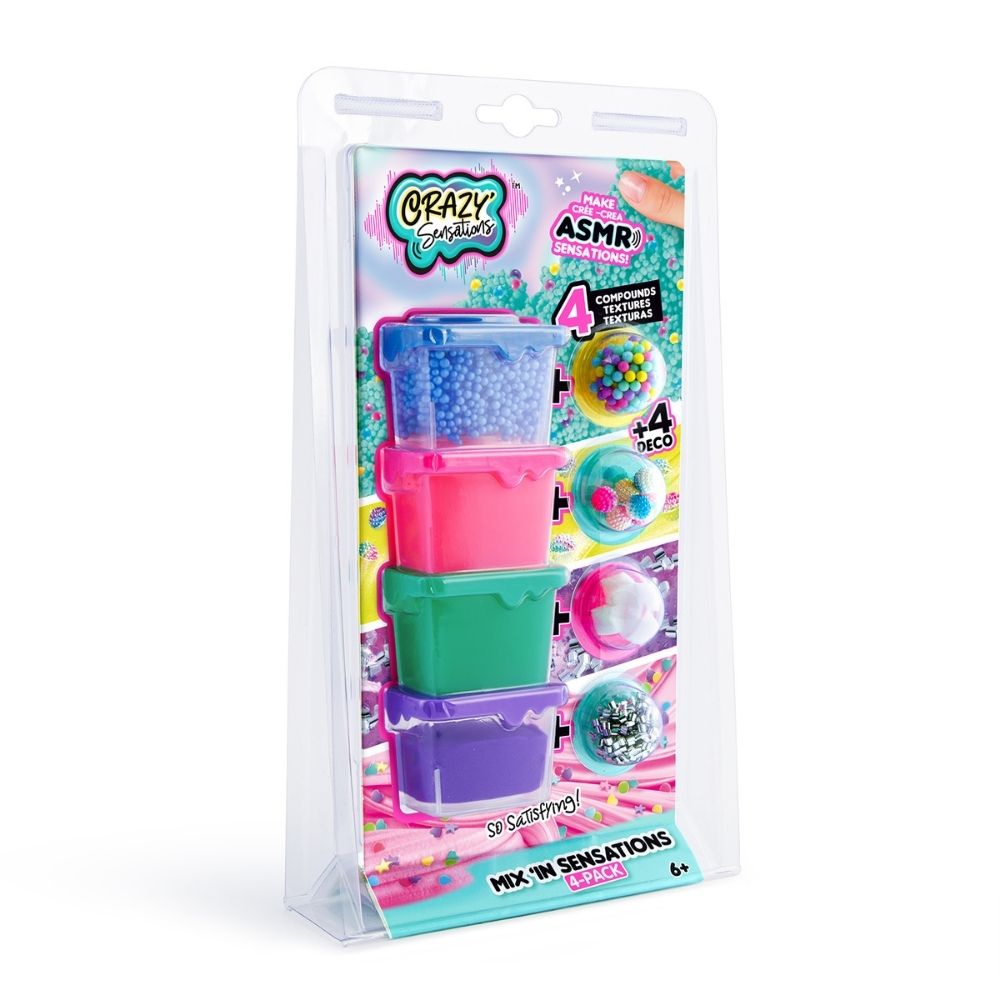 PACK 4 CANAL TOYS CCC 28 SLIME MIX IN SENSATIONS POTES TEXTURAS SATISFACTORIAS - 1