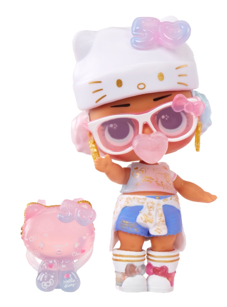 LOL Surprise X Hello Kitty Tots - Bambola Crystal Cutie Edizione Limitata 50° Anniversario - 7 Sorprese