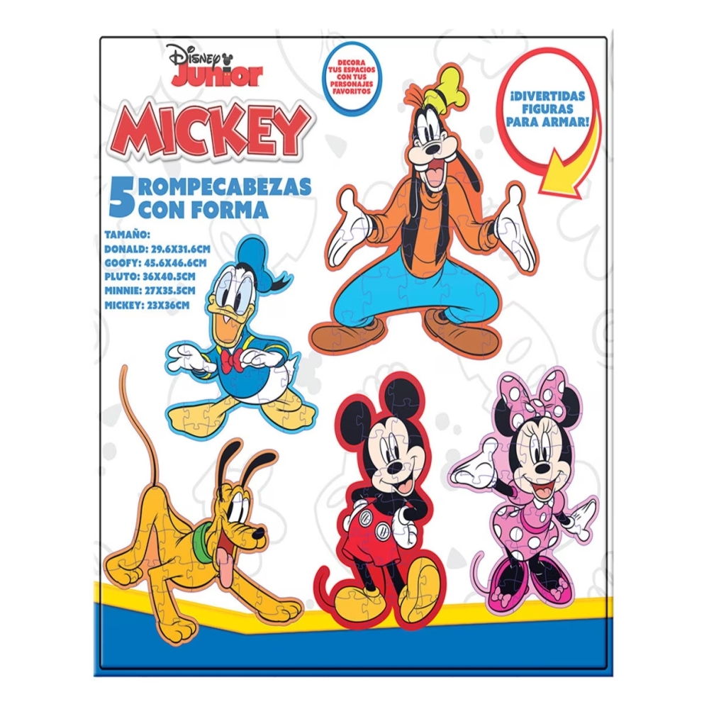 ROMPECABEZAS DISNEY JCA-3387 5 FIGURAS FORMA MICKEY MOUSE - 3
