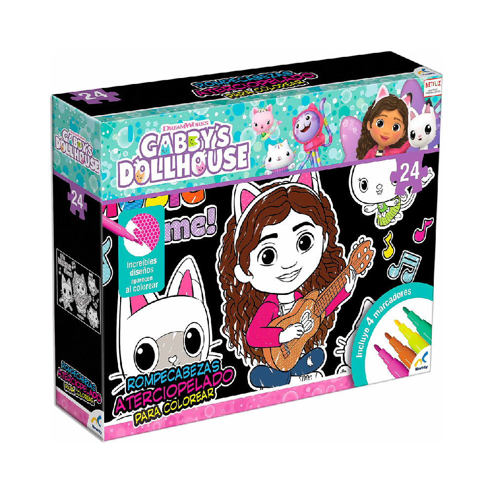 ROMPECABEZAS GABBY'S DOLLHOUSE JCA-3612 ATERCIOPELADO COLOREAR 24 PIEZAS GABBYS - 2