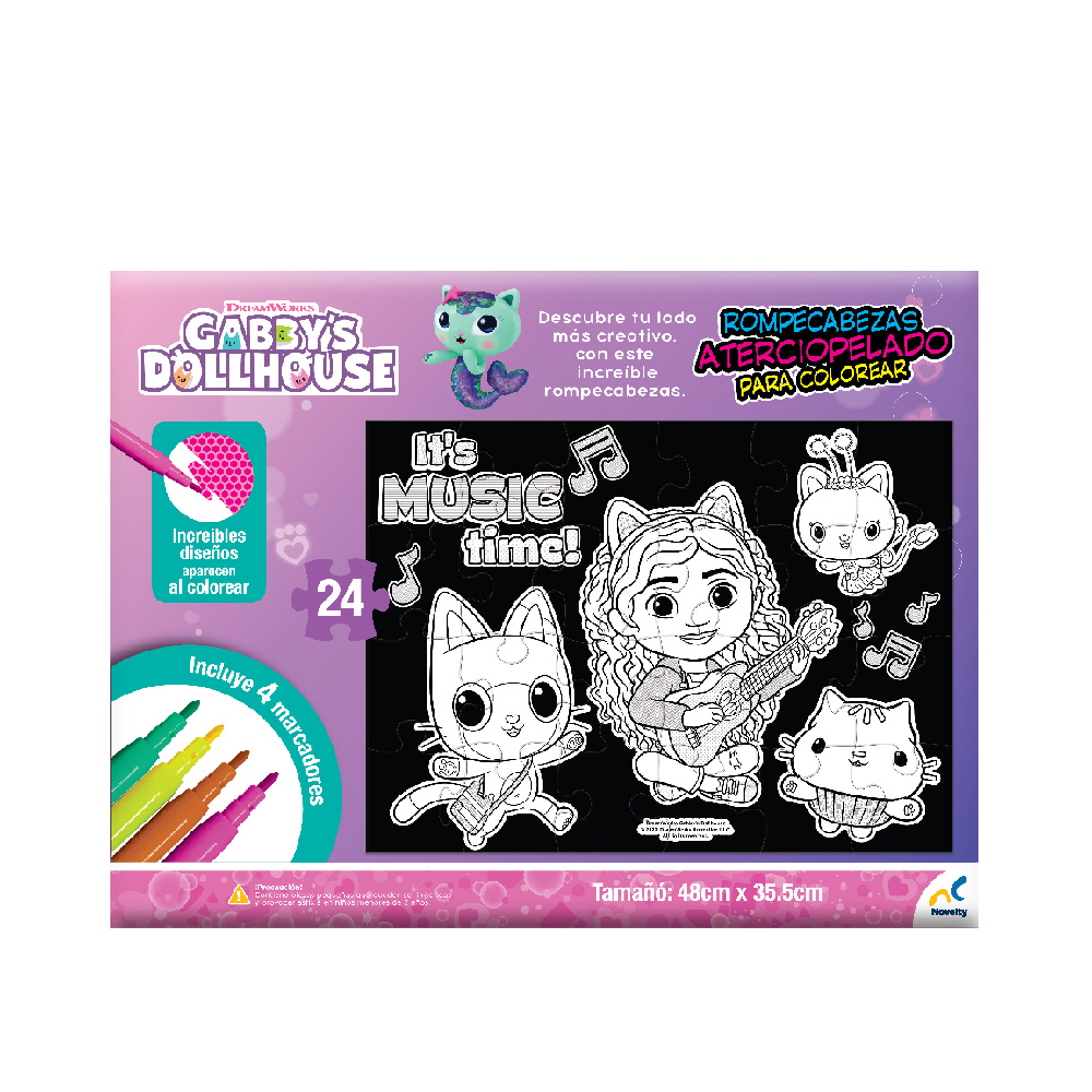 ROMPECABEZAS GABBY'S DOLLHOUSE JCA-3612 ATERCIOPELADO COLOREAR 24 PIEZAS GABBYS - 3