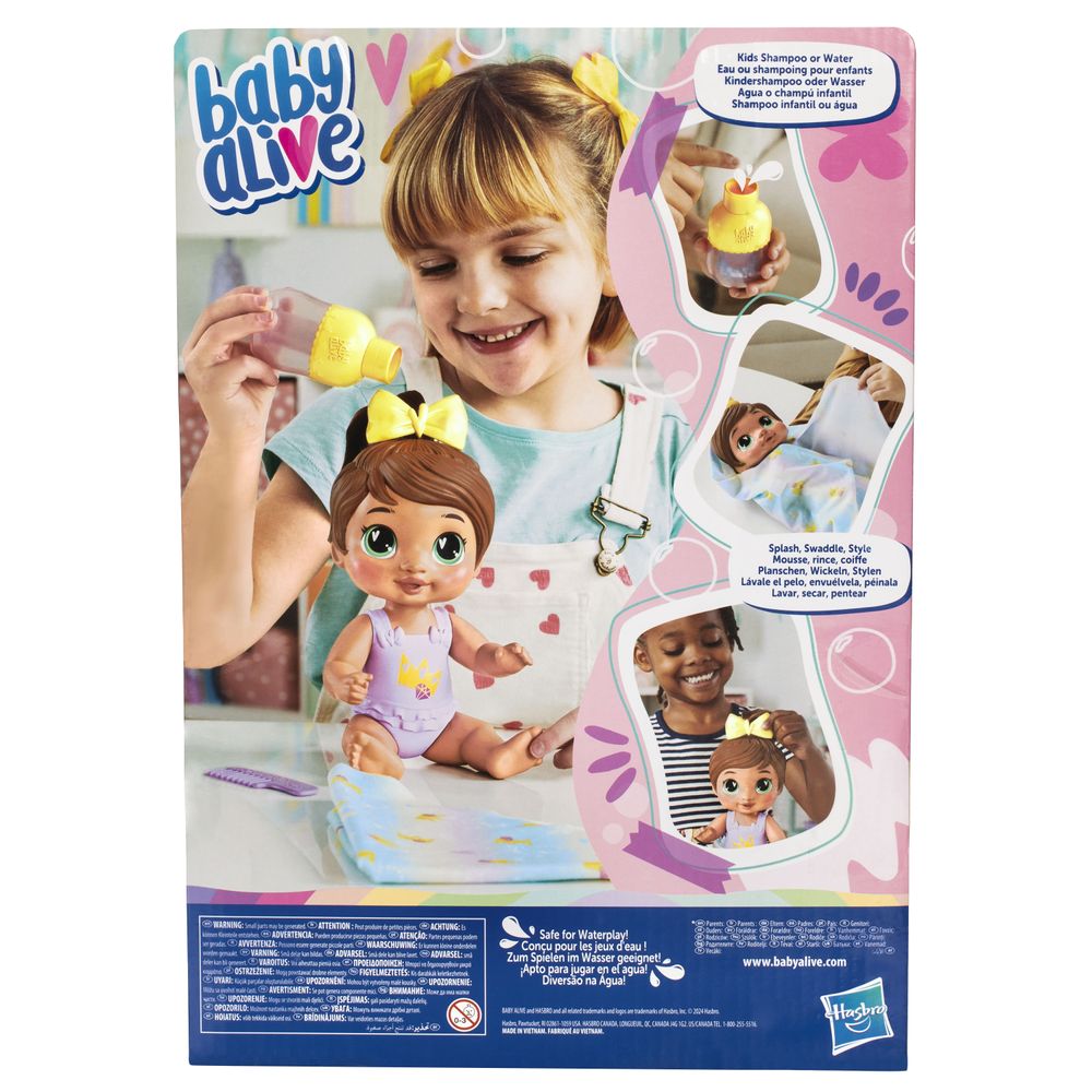 MUÑECA BABY ALIVE BURBUJAS RELAJANTES SOPHIA SPARKLE CABELLO CASTAÑO