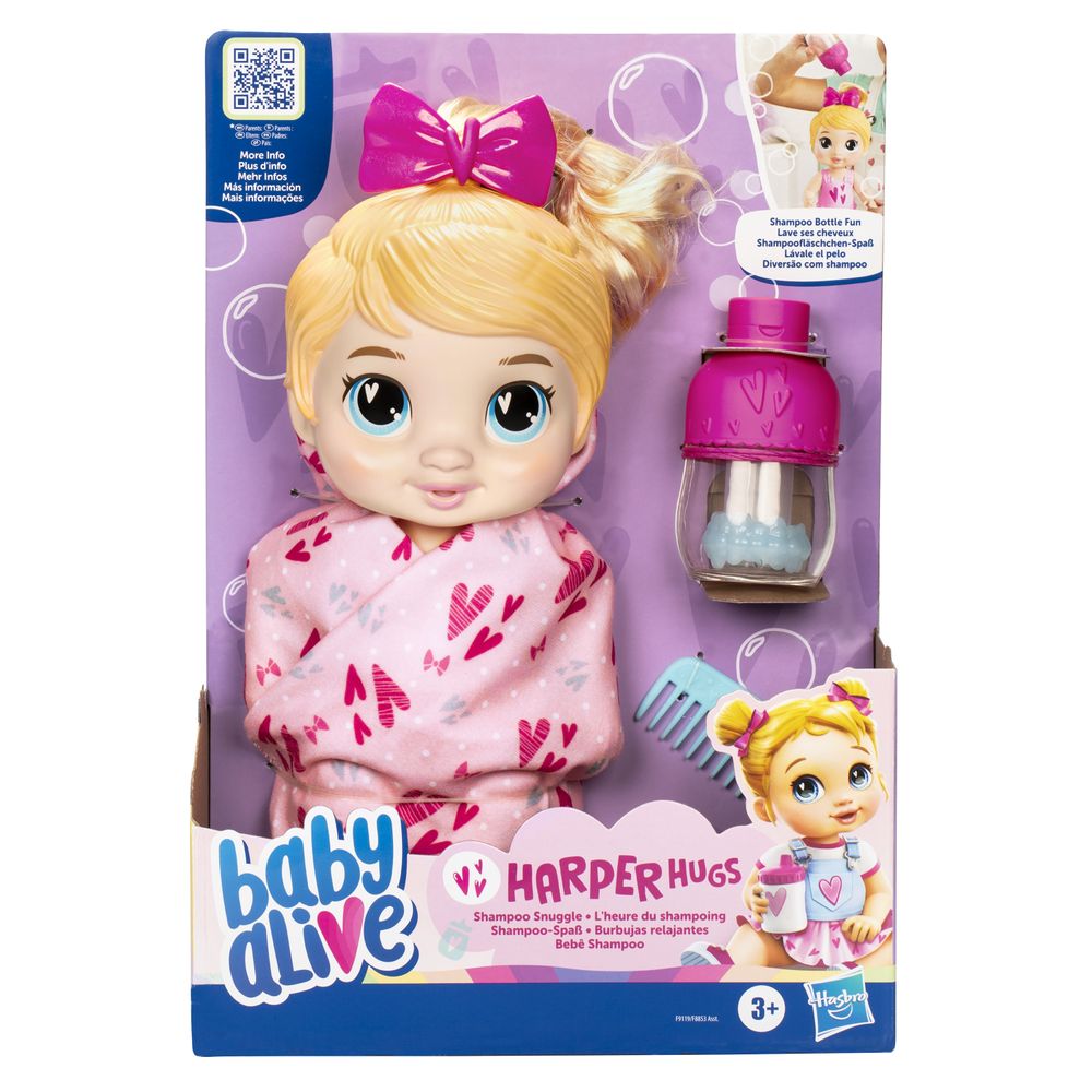 MUÑECA BABY ALIVE BURBUJAS RELAJANTES HARPER HUGS CABELLO RUBIO - 2