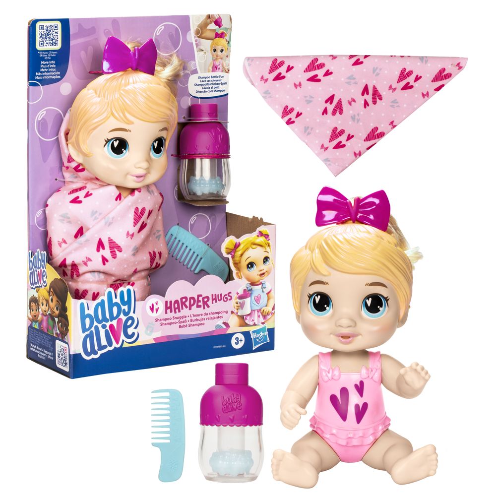 MUÑECA BABY ALIVE BURBUJAS RELAJANTES HARPER HUGS CABELLO RUBIO - 3