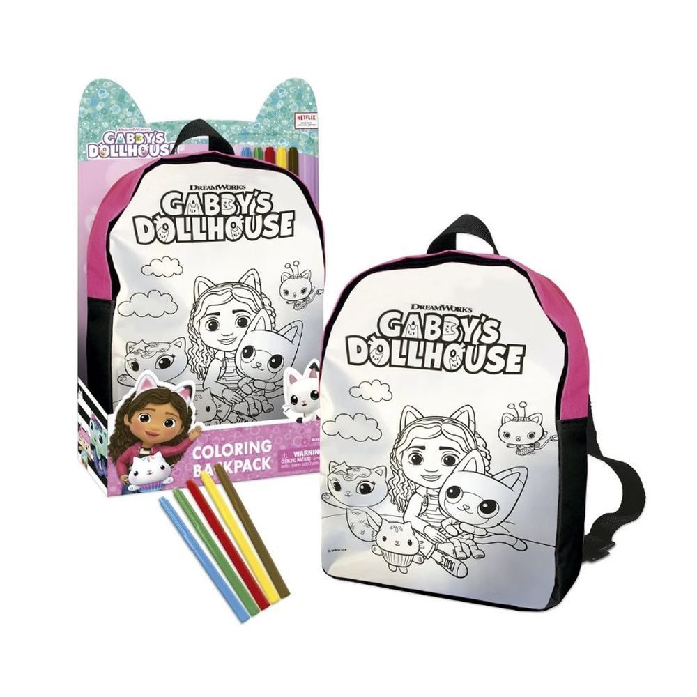 JUEGO ARTE Y DISEÑO GABBYS DOLLHOUSE GABBY SUS MASCOTAS DIDACTICO MOCHILA PINTAR - 1