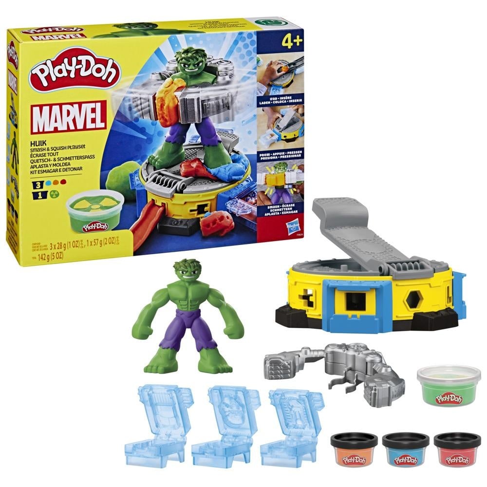 MASAS PLAY DOH MARVEL HULK APLASTA Y MOLDEA - 1