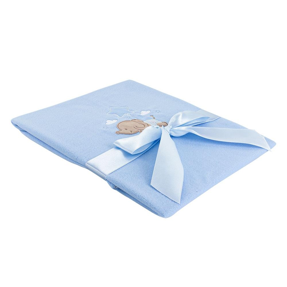 MANTA POLAR BABY CLUB CHIC DOBLE CAPA BABY ELEPHANT BLUE - 1