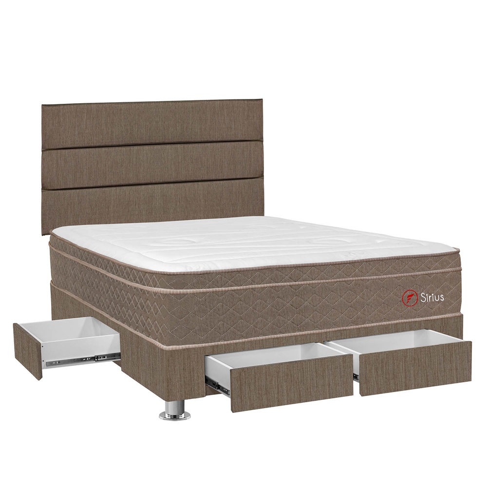 DORMITORIO AMERICANO FORLI SIRIUS QUEEN 4 CAJONES MARRON - 2