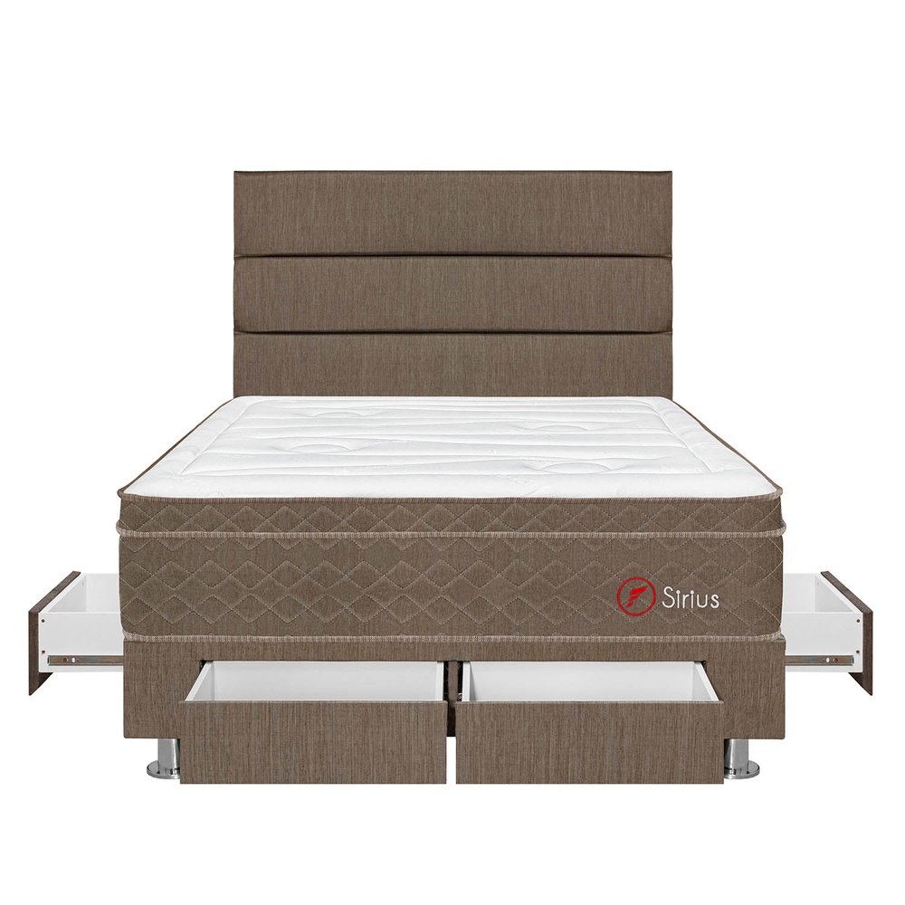 DORMITORIO AMERICANO FORLI SIRIUS QUEEN 4 CAJONES MARRON - 1