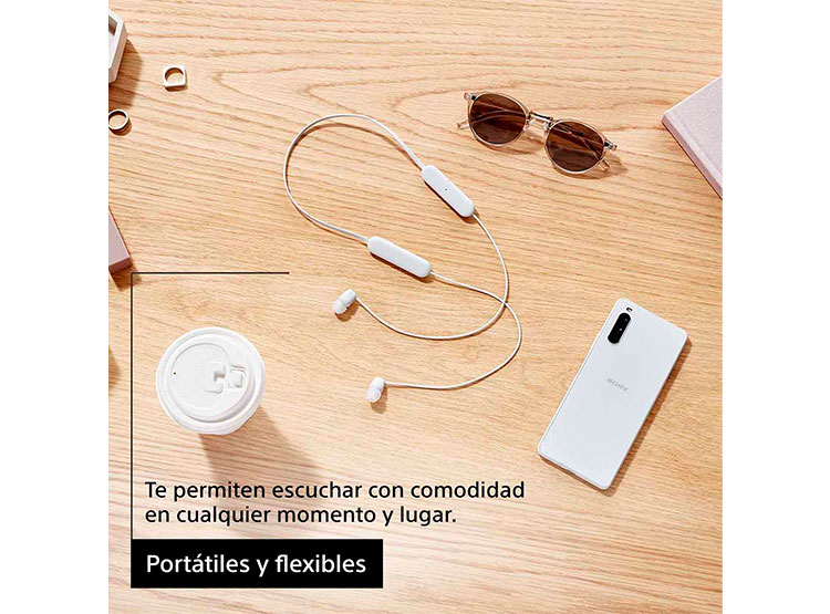 AUDÍFONOS SONY IN-EAR WI-C100 BLUETOOTH BLANCO - 2