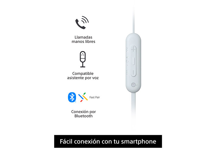AUDÍFONOS SONY IN-EAR WI-C100 BLUETOOTH BLANCO - 3